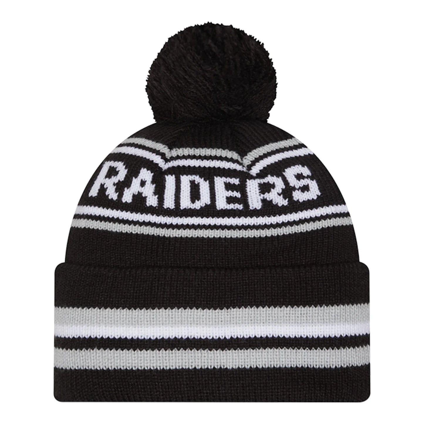 Raiders Knit Classic Stripe Pom Beanie