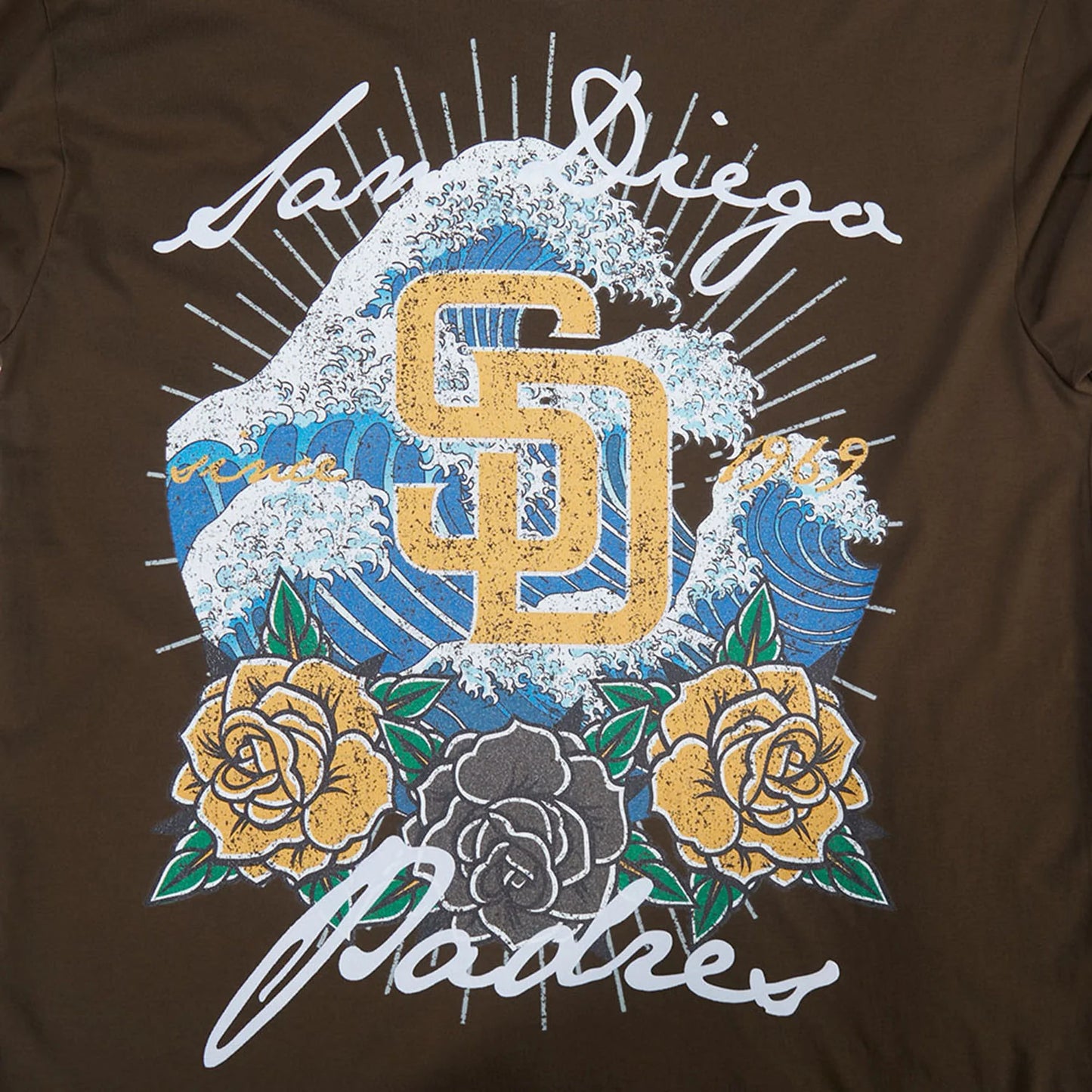 San Diego Padres Wave & Roses Tee -Mens