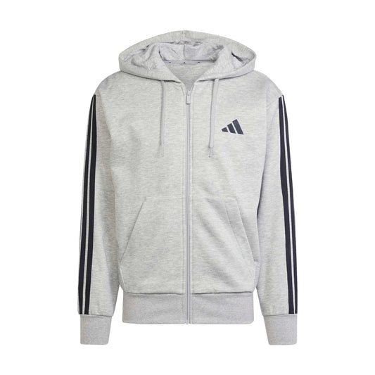 Essentials 3 Stripes Fleece FZ Hoody -Mens