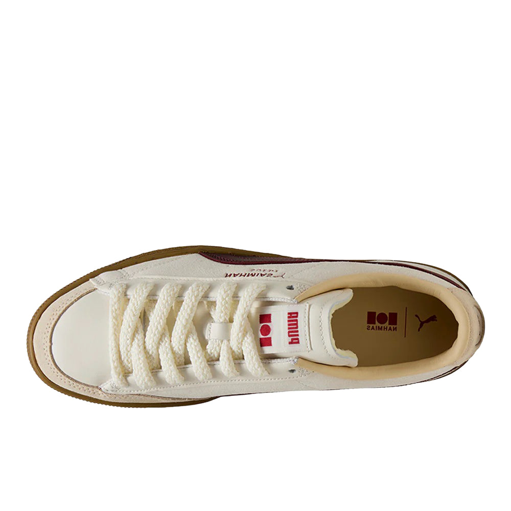 NAHMIAS Suede Vintage Red Lace Up Sneakers