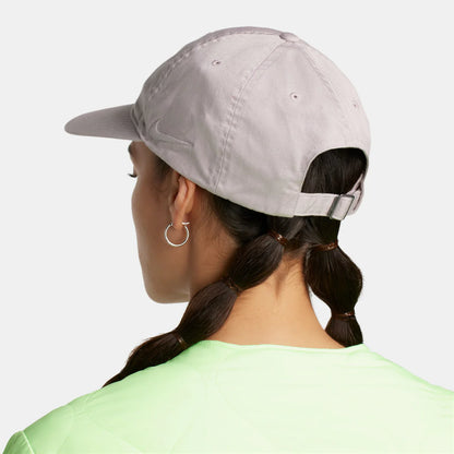 Nike Club Cap Flat Bill Tonal Swoosh Washed Strapback