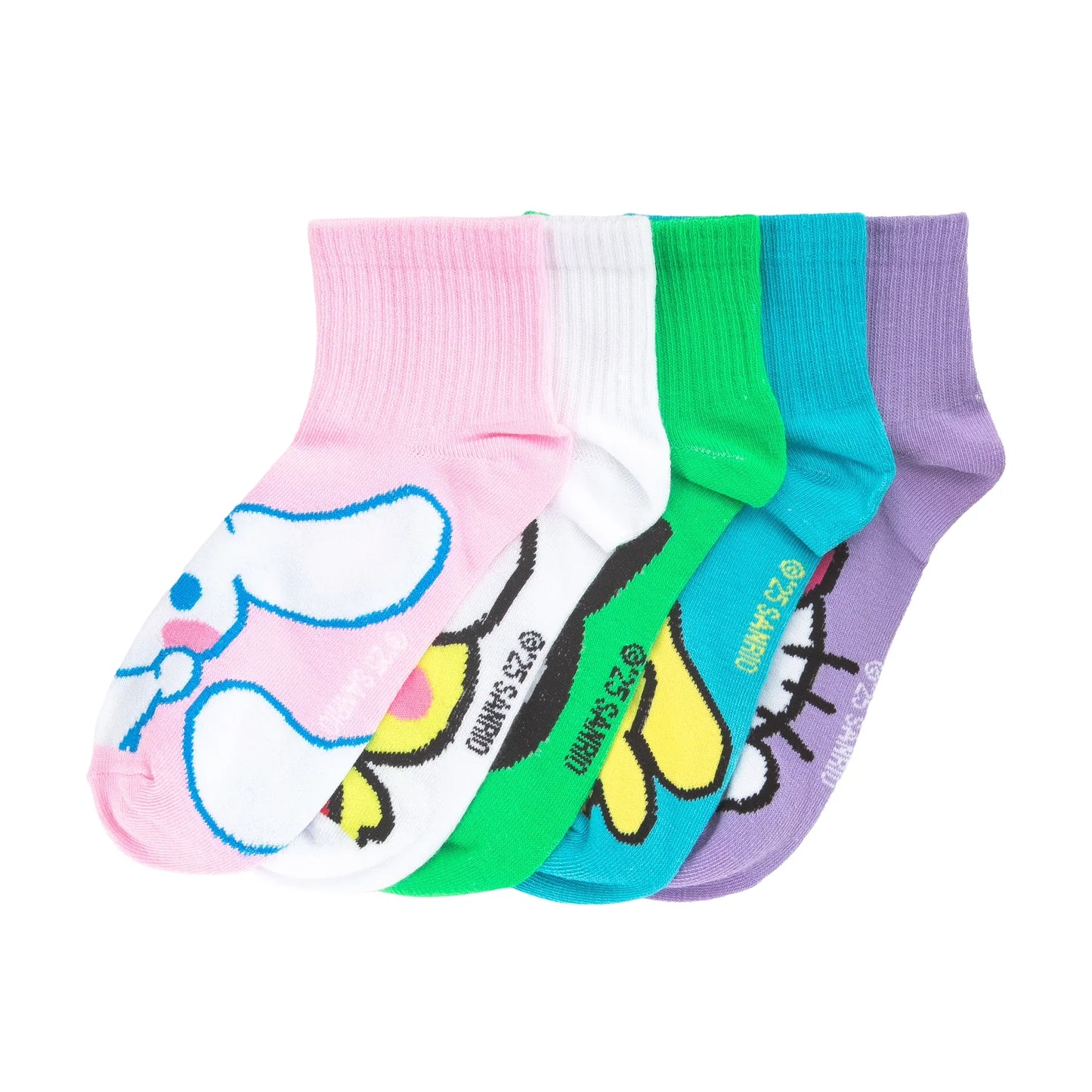 5 Pack Hello Kitty & Friends Ribbed Quarter - Adult
