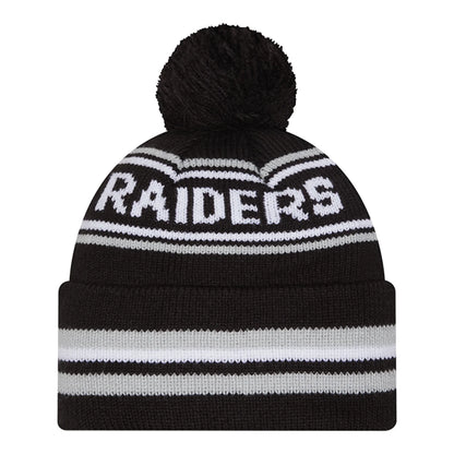 Raiders Knit Classic Stripe Pom Beanie