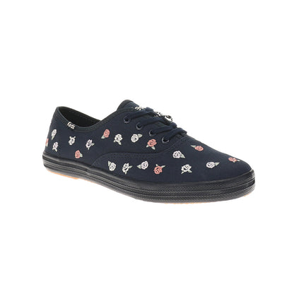 Champion Canvas Rose Embroidery Lace Up Sneakers