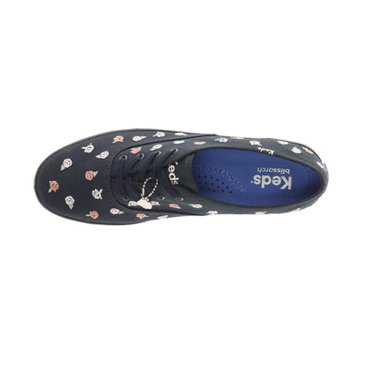 Champion Canvas Rose Embroidery Lace Up Sneakers
