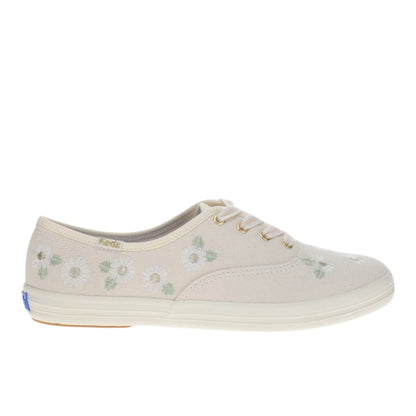 Champion Canvas Floral Embroidery Lace Up Sneakers