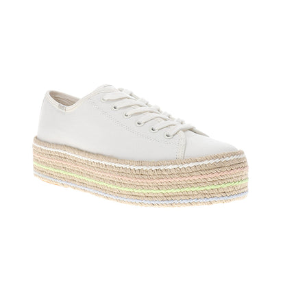 Triple Up Canvas Jute Pop Foxing Lace Up Sneakers