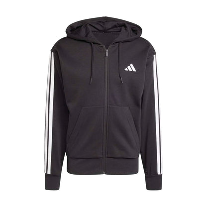 Essentials 3 Stripes Fleece FZ Hoody -Mens