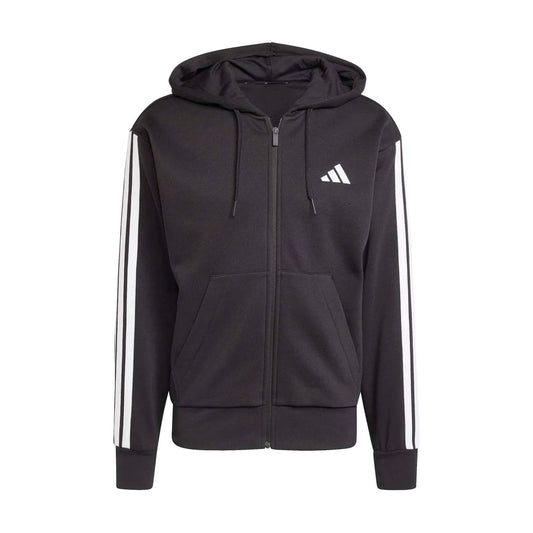 Essentials 3 Stripes Fleece FZ Hoody -Mens