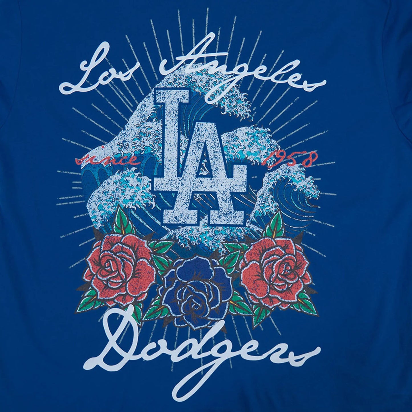 Los Angeles Dodgers Wave & Roses Tee -Mens