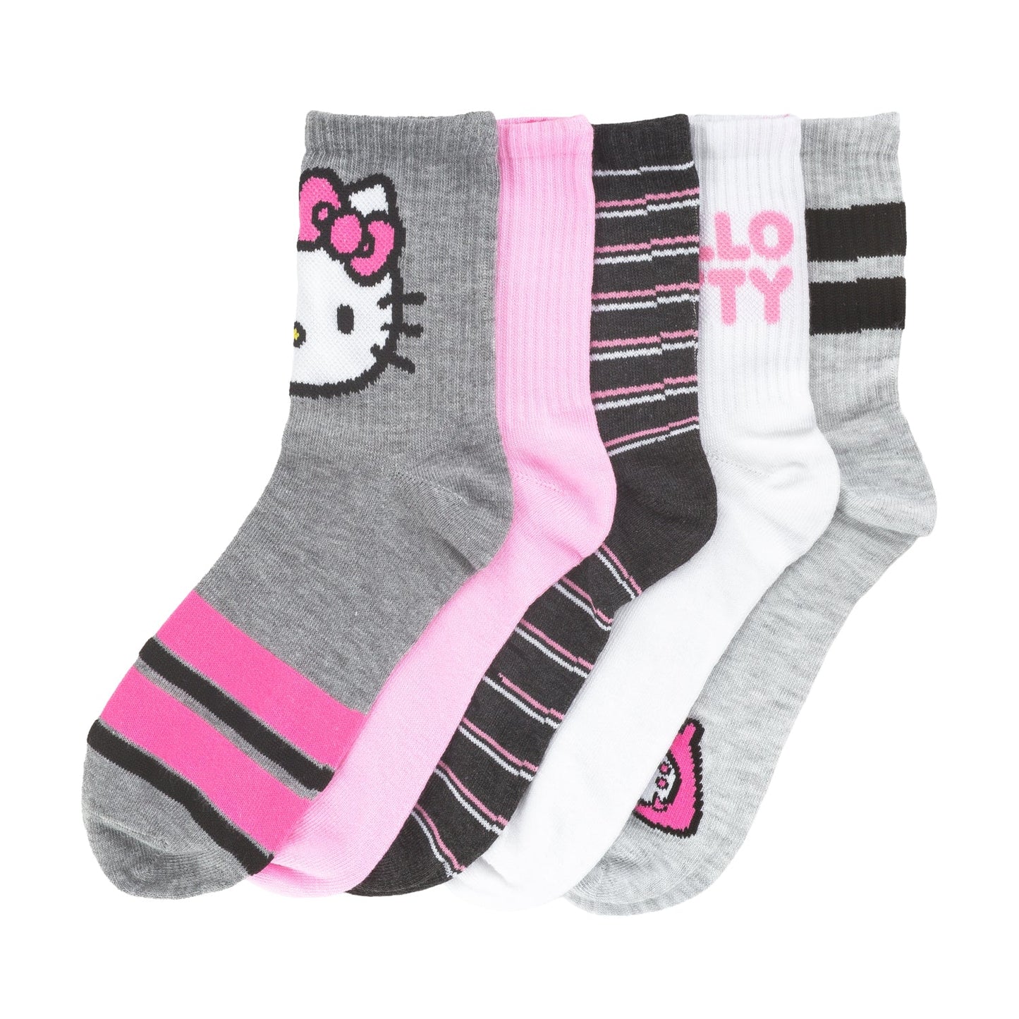 5 Pack Hello Kitty Half Crew - Adult