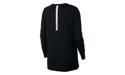 Foil Swoosh Logo Long Sleeve T-Shirt WMNS"Black/ Purple" 874120 010