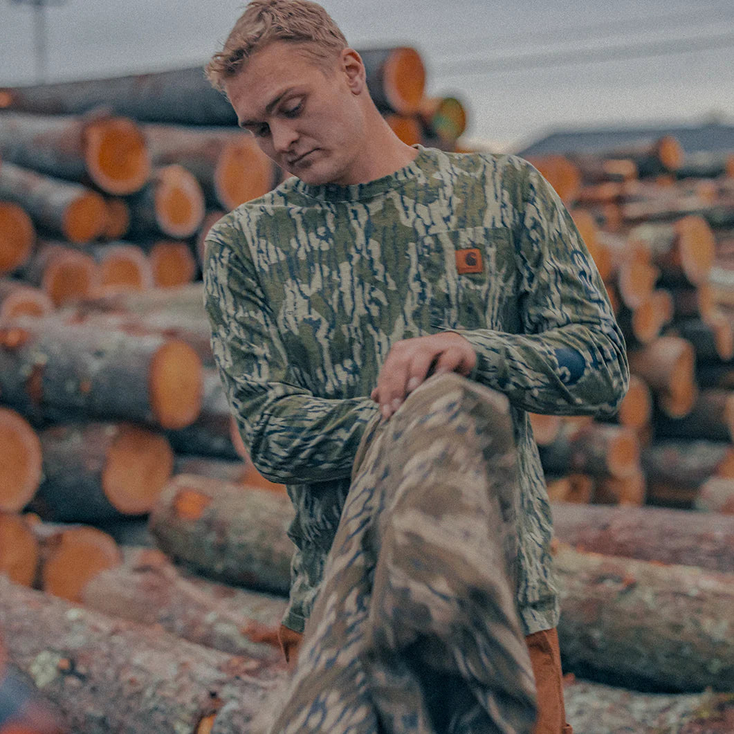 Loose Fit LS Camo Print Tee -Mens