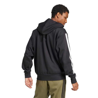 Essentials 3 Stripes Fleece FZ Hoody -Mens