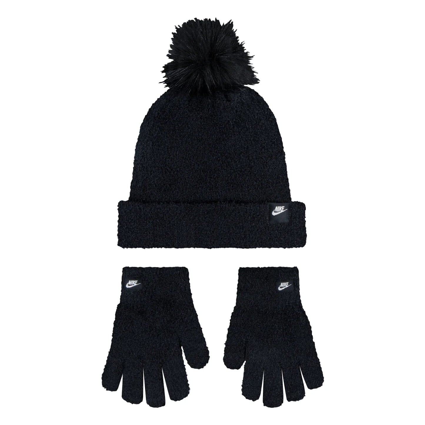 Youth Plush Pom Beanie & Glove Set
