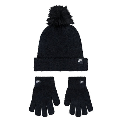 Youth Plush Pom Beanie & Glove Set