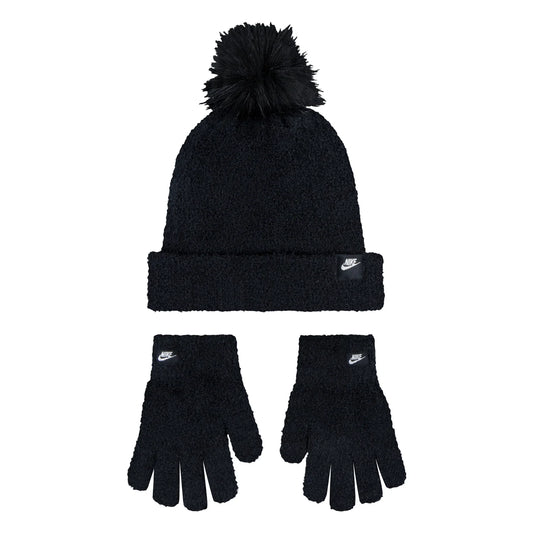 Youth Plush Pom Beanie & Glove Set