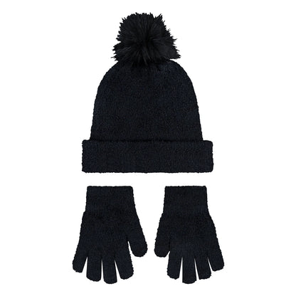 Youth Plush Pom Beanie & Glove Set